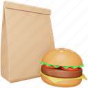 takeaway, food, packet, fast food, burger, delivery, bag
