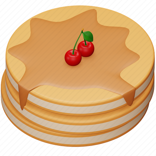 Pancake, food, breakfast, dessert, sweet, cake, cherry icon - Download on Iconfinder