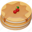 pancake, food, breakfast, dessert, sweet, cake, cherry 