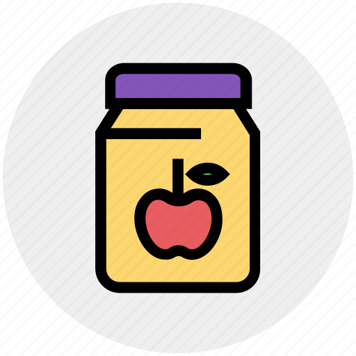 Apple, apple flavor, apple jam, breakfast, jam, jar of jam, marmalade icon - Download on Iconfinder
