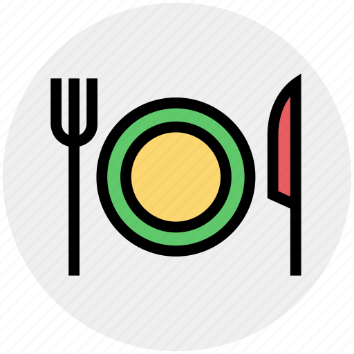 Eating, flatware, fork, knife, plate, tableware, utensil icon - Download on Iconfinder