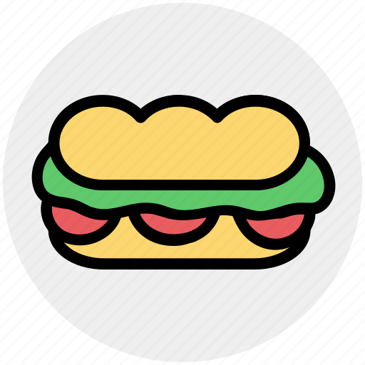 Burger, eating, fast food, hamburger, junk food, long burger icon - Download on Iconfinder
