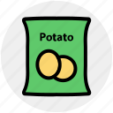 food, potato, potato bag, potato pack, potato sack, sack, vegetable