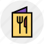 food, fork, fork and knife, kitchen, knife, menu, restaurant 