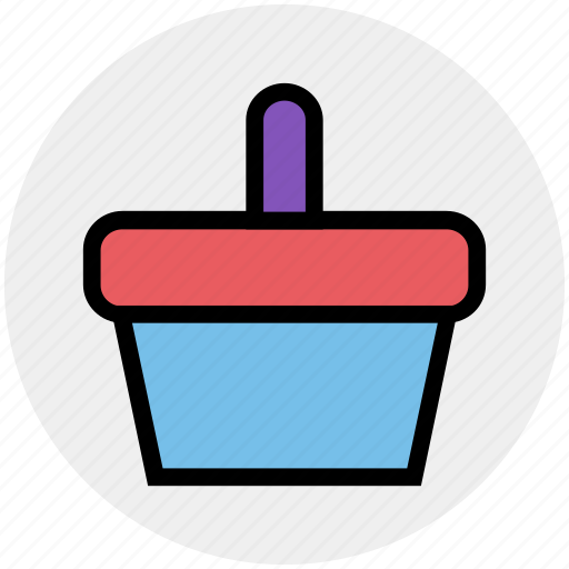 Basket, bucket, food basket, fruit bucket, hotel basket, pail, shopping basket icon - Download on Iconfinder