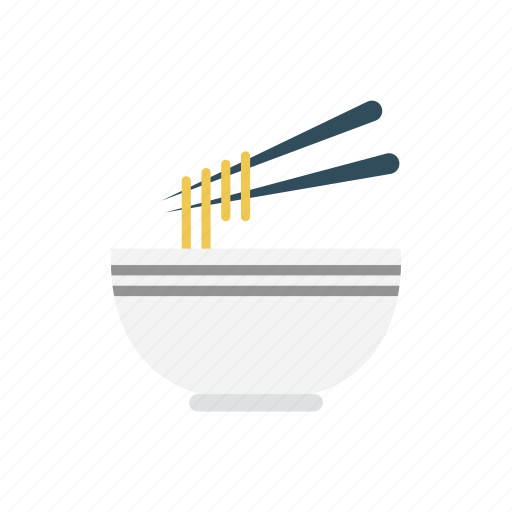 Bowl, dish, food, noodles, stick icon - Download on Iconfinder