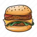 bun, burger, hamburger, meat 