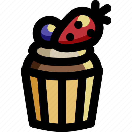 Cake, cream, cupcake, dessert, food, fruits, sweets icon - Download on Iconfinder