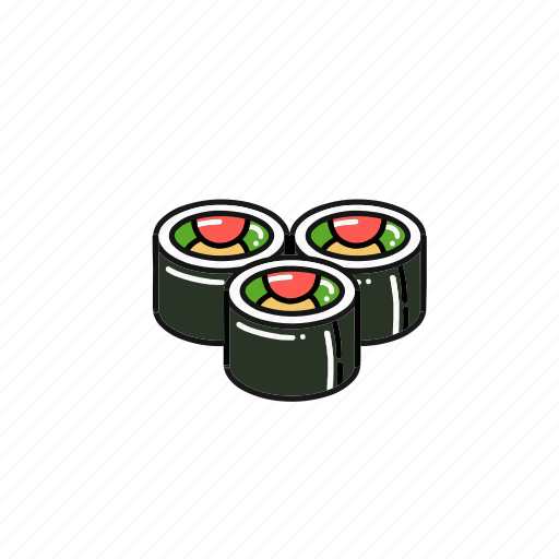 Sushi, roll, japanese, street food, food, meal, fast food icon - Download on Iconfinder