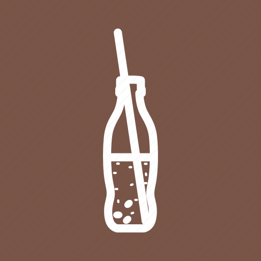 Bottle, carbonated, cola, cold drink, drink, soda, straw icon - Download on Iconfinder