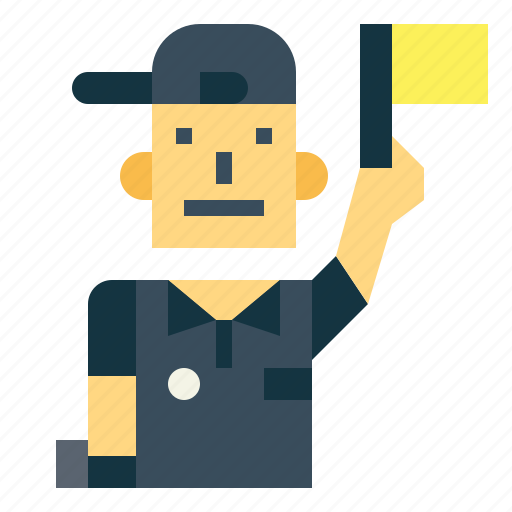 Linesman, flag, man, referee, umpire icon - Download on Iconfinder