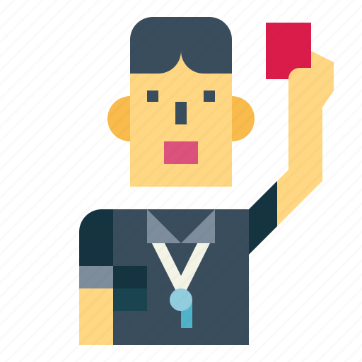 Referee, card, whistle, man, umpire icon - Download on Iconfinder