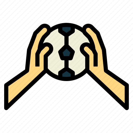 Football, ball, hand, soccer, arm icon - Download on Iconfinder