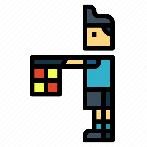 Linesman, flag, man, referee, umpire icon - Download on Iconfinder