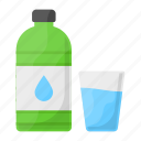water, drink, water bottle, glass and bottle, plastic bottle, glass