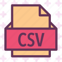 csv, extension, file, folder, tag