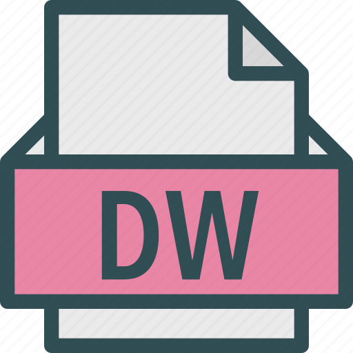 Dw, extension, file, folder, tag icon - Download on Iconfinder