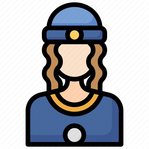 Fortune, teller, reading, chiromancy, caucasian, professions, and icon - Download on Iconfinder