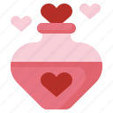 love, potion, and, romance, witchcraft, romantic, flask, container