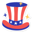 hat, top hat, united states, usa, independence day, july 4, july 4th, fourth of july, american 