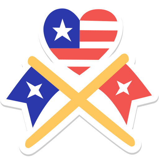 Flags, crossed, united states, usa, independence day, july 4, july 4th sticker - Free download