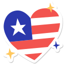 heart, badge, united states, usa, independence day, july 4, july 4th, fourth of july, american 