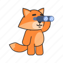 fox, binoculars, spy, search