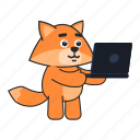 fox, laptop, work, browse