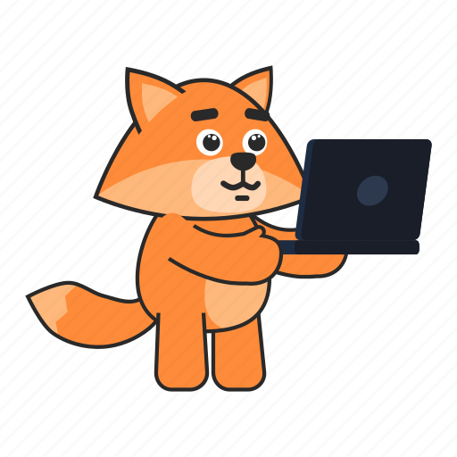 Fox, laptop, work, browse icon - Download on Iconfinder