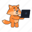 fox, laptop, work, browse 