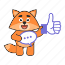 fox, like, comment, social media