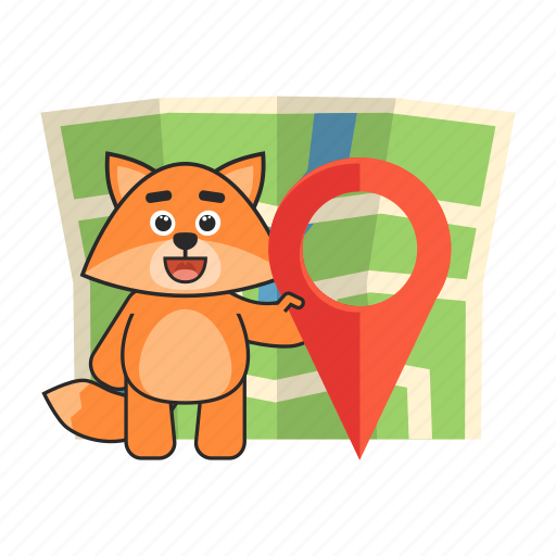Fox, map, location, place icon - Download on Iconfinder