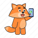 fox, phone, call, support