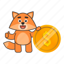 fox, big, coin, money