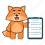 fox, clipboard, checklist 