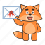 fox, envelope, mail, email 