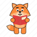 fox, read, book