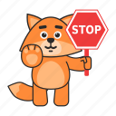 fox, stop, sign