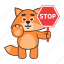 fox, stop, sign 