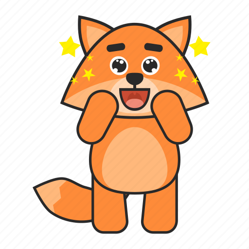 Fox, amazed, cute, emotion icon - Download on Iconfinder