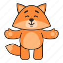 fox, welcome, gesture, cute