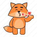 fox, kiss, love