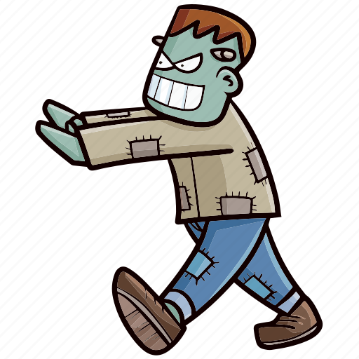Frankenstein, cartoon, funny, character, halloween, scary, spooky icon - Download on Iconfinder