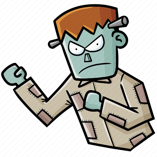Frankenstein, funny, fight, angry, mad, happy, halloween icon - Download on Iconfinder