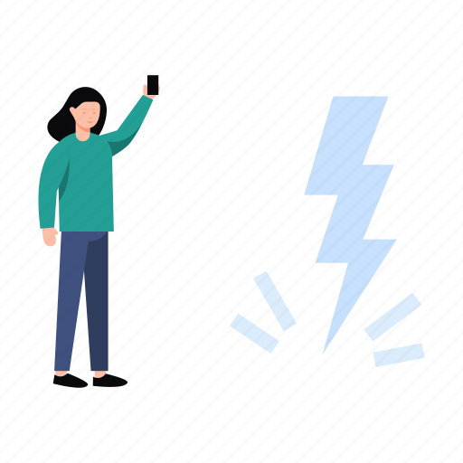Flash, power, storm, girl, mobile icon - Download on Iconfinder