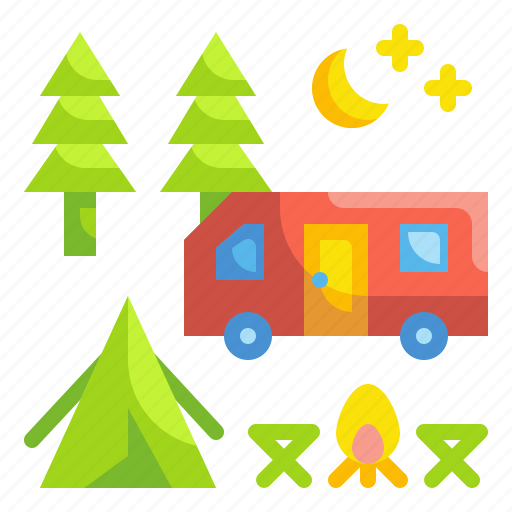 Activity, camp, camping, forest, leisure, travel, woods icon - Download on Iconfinder