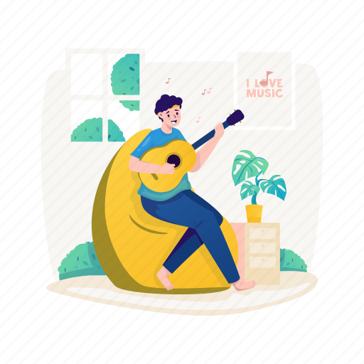 Music, guitar, leisure, activity, illustration, hobby, sound illustration - Download on Iconfinder