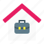 briefcase, freelancer, from, home, house, work, work from home 