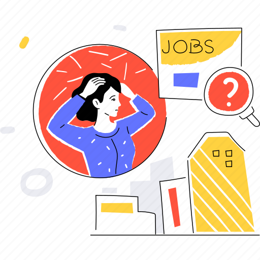 Job, search, unemployment, dismissal, hr illustration - Download on Iconfinder