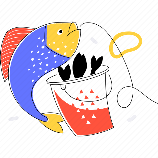 Fishing, catch, leisure, fish illustration - Download on Iconfinder